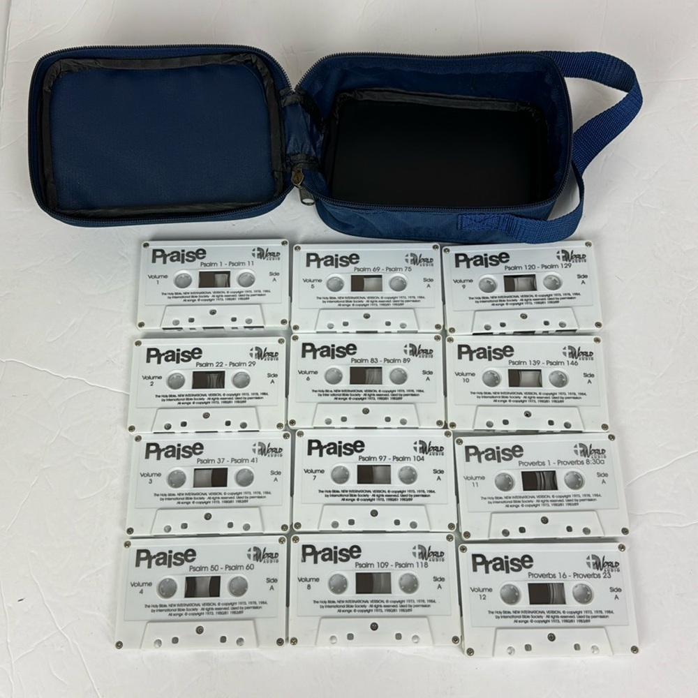 1994 Praise Bible Cassette Set Psalms Proverb vol 1-12 New International Version